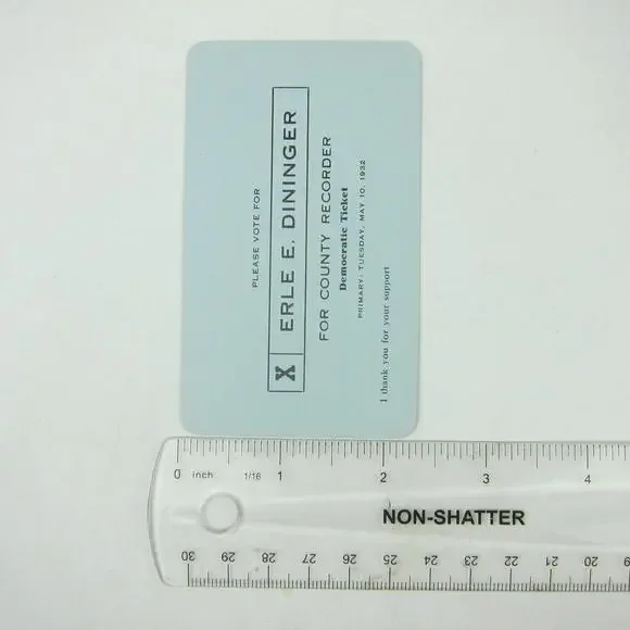 Political Campaign Election Card Darke County Ohio Erle Dininger Vintage 1932 - Picture 8 of 12